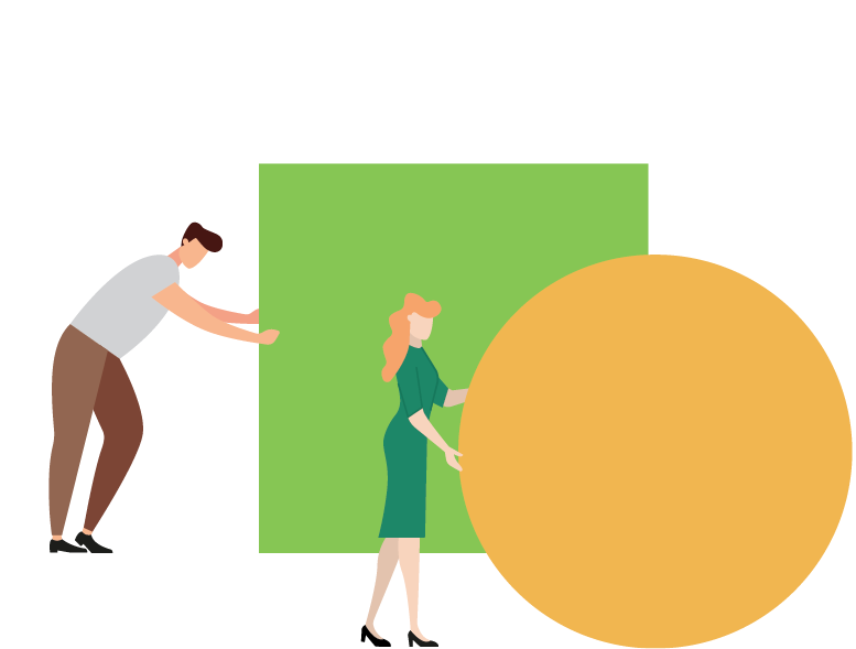 Green_man & woman pushing shapes_conc