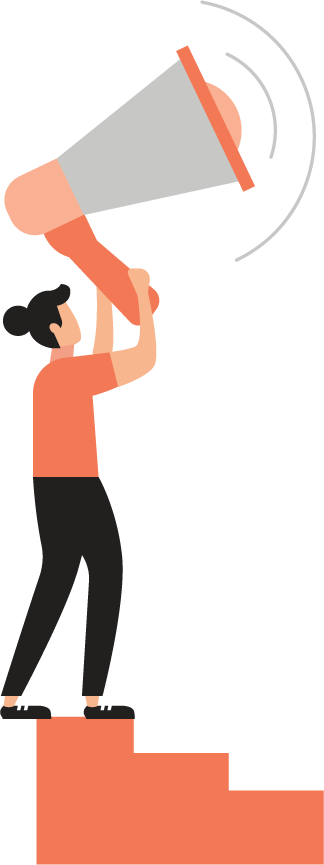 Orange_female with megaphone_Qu1